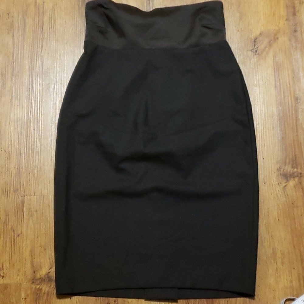 Bcbg maxazria black wool high waist tie back skirt